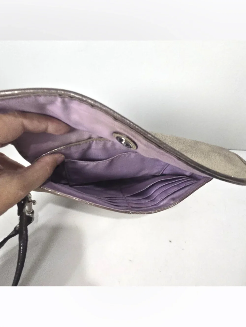 Coach Burnished Metallic Gold Wristlet Clutch